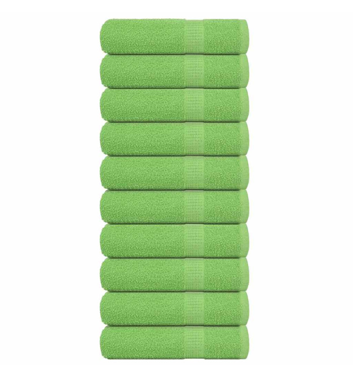 Essuie-mains 10 pcs vert pomme 50x100 cm 360 g/m² 100% coton | Mobilier & Déco