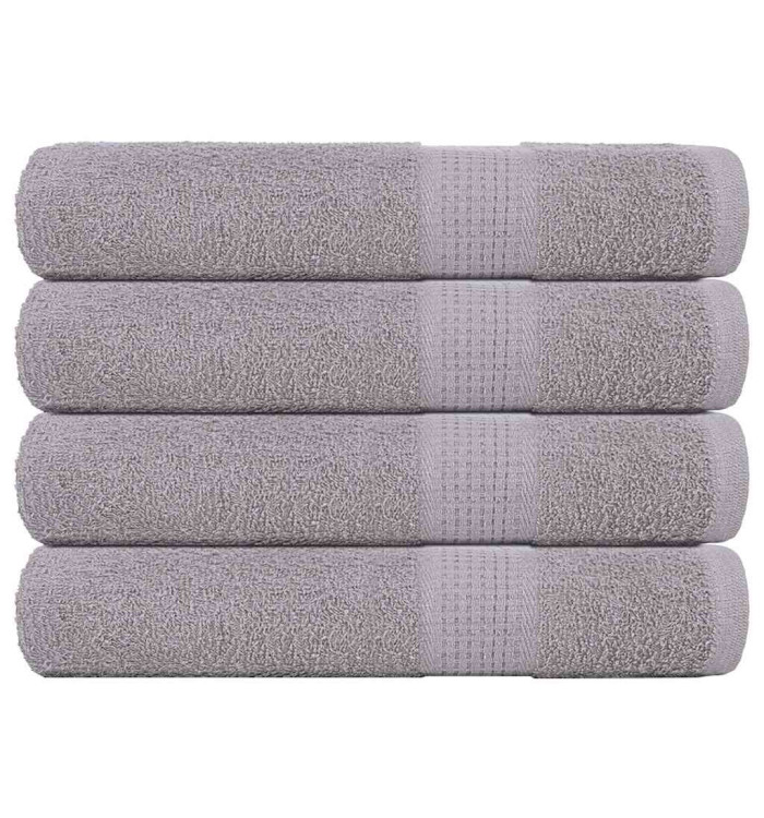 Serviettes 4 pcs gris 100x200 cm 360 g/m² 100% coton | Mobilier & Déco