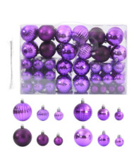 Boules de Noël 100 pcs lila Ø3/4/6 cm | Mobilier & Déco