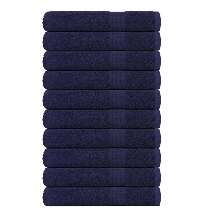 Serviettes de sauna 10 pcs bleu marine 80x200 cm 100% coton | Mobilier & Déco