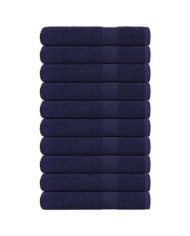 Serviettes de sauna 10 pcs bleu marine 80x200 cm 100% coton | Mobilier & Déco