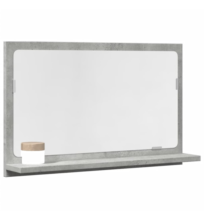 Armoire à miroir de salle de bain gris béton bois d'ingénierie | Mobilier & Déco