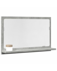 Armoire à miroir de salle de bain gris béton bois d'ingénierie | Mobilier & Déco
