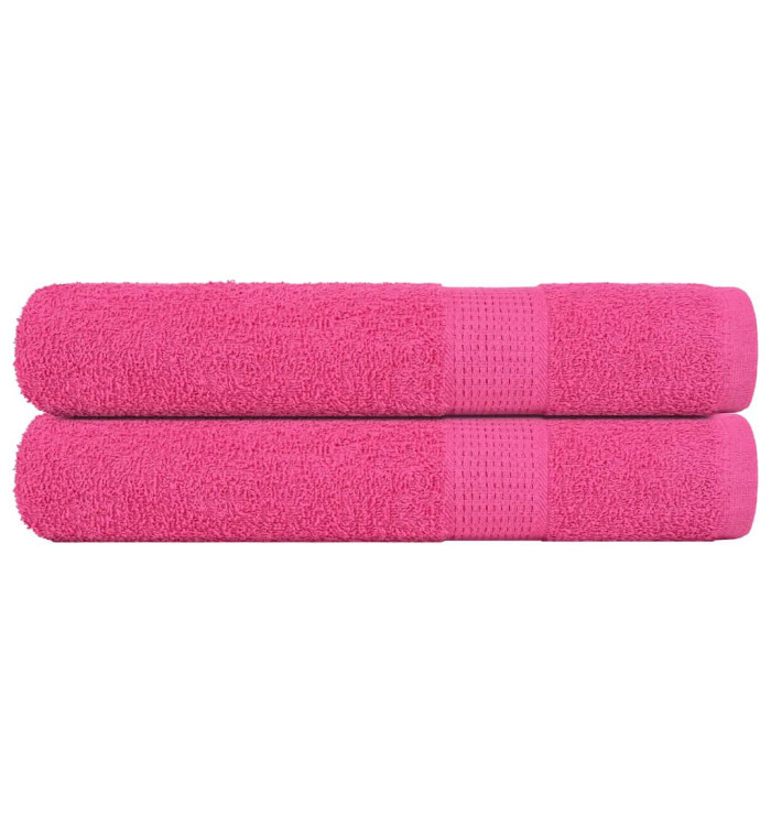 Serviettes 2 pcs rose 100x200 cm 360 g/m² 100% coton | Mobilier & Déco