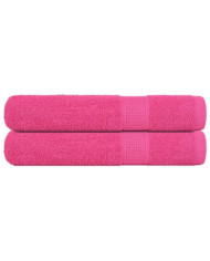 Serviettes 2 pcs rose 100x200 cm 360 g/m² 100% coton | Mobilier & Déco