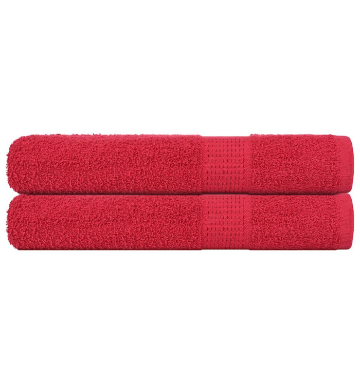 Serviettes 2 pcs rouge 100x200 cm 360 g/m² 100% coton | Mobilier & Déco