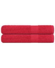 Serviettes 2 pcs rouge 100x200 cm 360 g/m² 100% coton | Mobilier & Déco