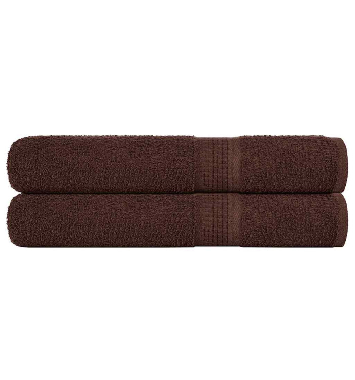 Serviettes 2 pcs marron 100x200 cm 360 g/m² 100% coton | Mobilier & Déco