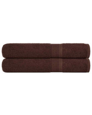 Serviettes 2 pcs marron 100x200 cm 360 g/m² 100% coton | Mobilier & Déco