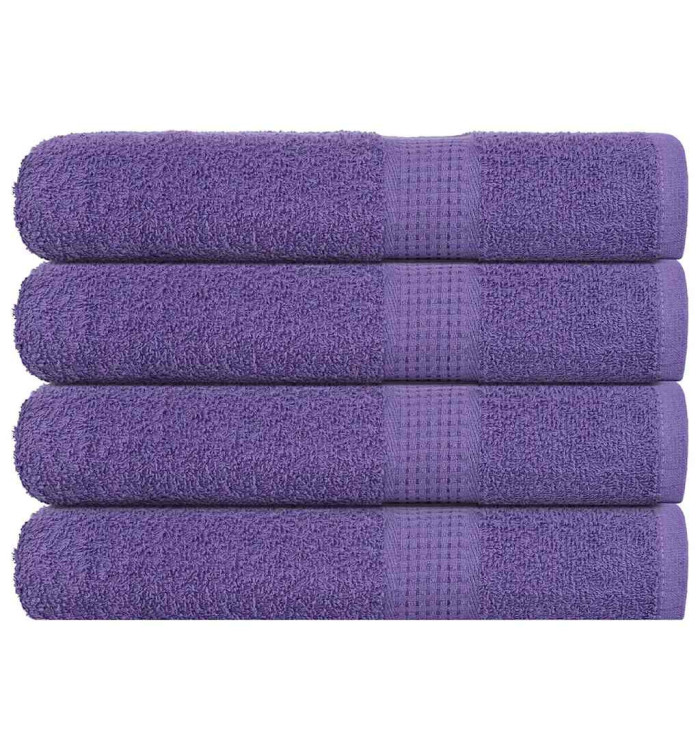 Serviettes de sauna 4 pcs violet 80x200 cm 360 g/m² 100% coton | Mobilier & Déco