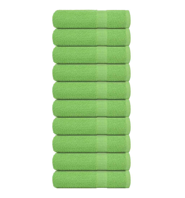 Serviettes de bain 10 pcs vert pomme 100x150 cm 100% coton | Mobilier & Déco