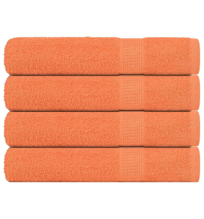 Serviettes de sauna 4 pcs orange 80x200 cm 360 g/m² 100% coton | Mobilier & Déco