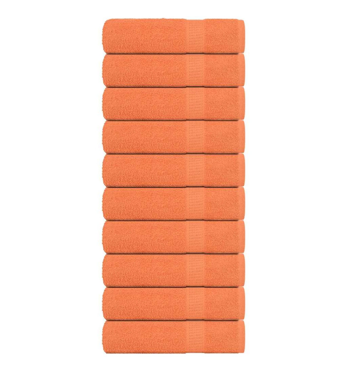 Essuie-mains 10 pcs orange 50x100 cm 360 g/m² 100% coton | Mobilier & Déco