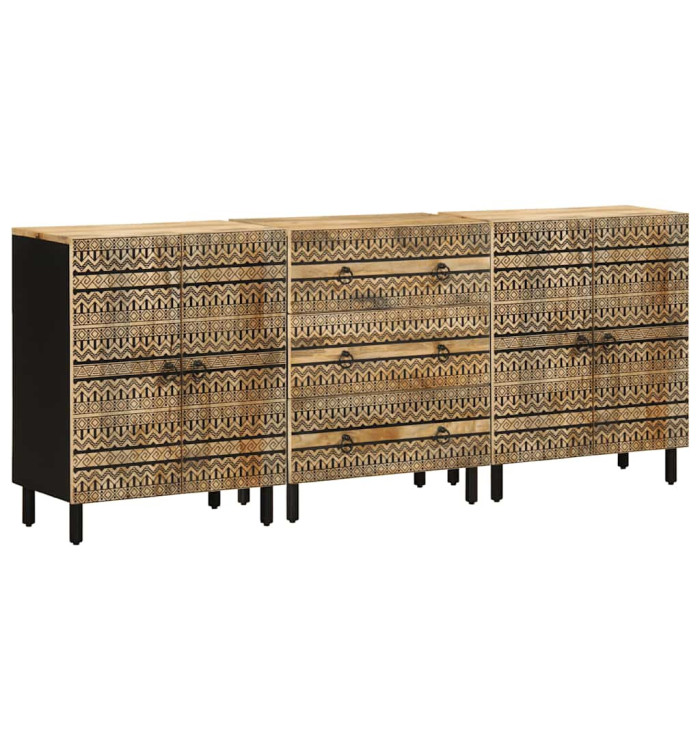 Buffets 3 pcs bois massif de manguier | Mobilier & Déco