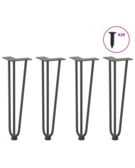 Pieds de table en forme d'épingle à cheveux 4 pcs anthracite | Mobilier & Déco