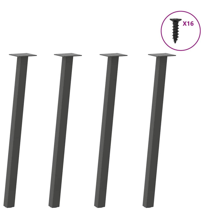 Pieds de table basse 4 pcs anthracite 72 cm acier | Mobilier & Déco