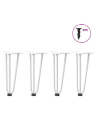 Pieds de table en forme d'épingle à cheveux 4 pcs blanc 30 cm | Mobilier & Déco