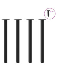 Pieds de table basse 4 pcs noir 72-74 cm acier | Mobilier & Déco