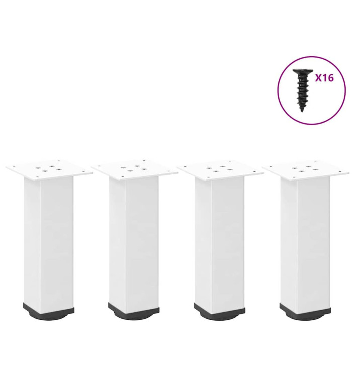Pieds de table basse 4 pcs blanc 30-32 cm acier | Mobilier & Déco