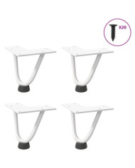Pieds de table en forme d'épingle à cheveux 4 pcs blanc 10 cm | Mobilier & Déco