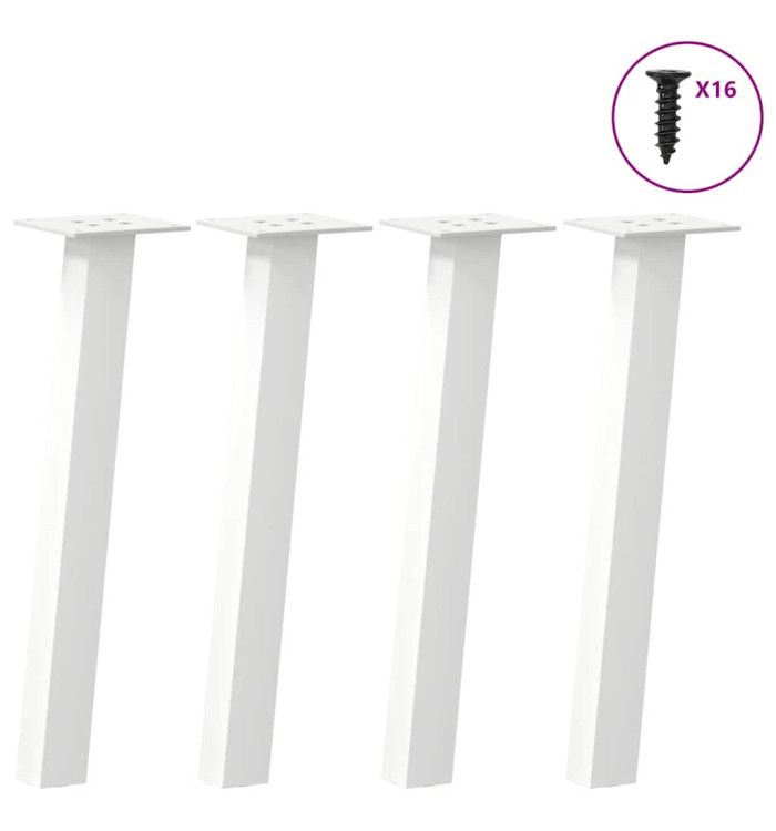 Pieds de table basse 4 pcs blanc 42 cm acier | Mobilier & Déco