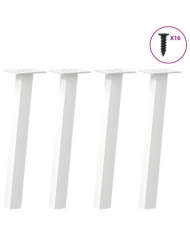 Pieds de table basse 4 pcs blanc 42 cm acier | Mobilier & Déco