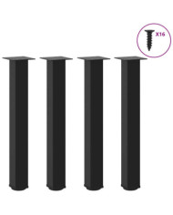 Pieds de table basse 4 pcs noir 72-74 cm acier | Mobilier & Déco