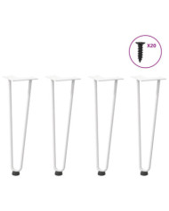 Pieds de table en forme d'épingle à cheveux 4 pcs blanc 42 cm | Mobilier & Déco