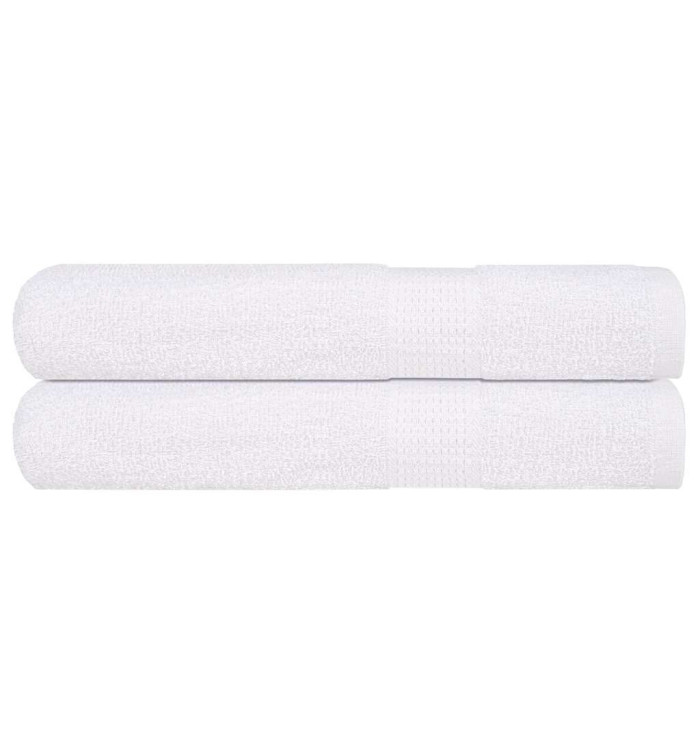 Serviettes de sauna 2 pcs blanc 80x200 cm 360 g/m² 100% coton | Mobilier & Déco