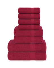 Ensemble de serviettes 8 pcs bordeaux 360 g/m² 100% coton | Mobilier & Déco