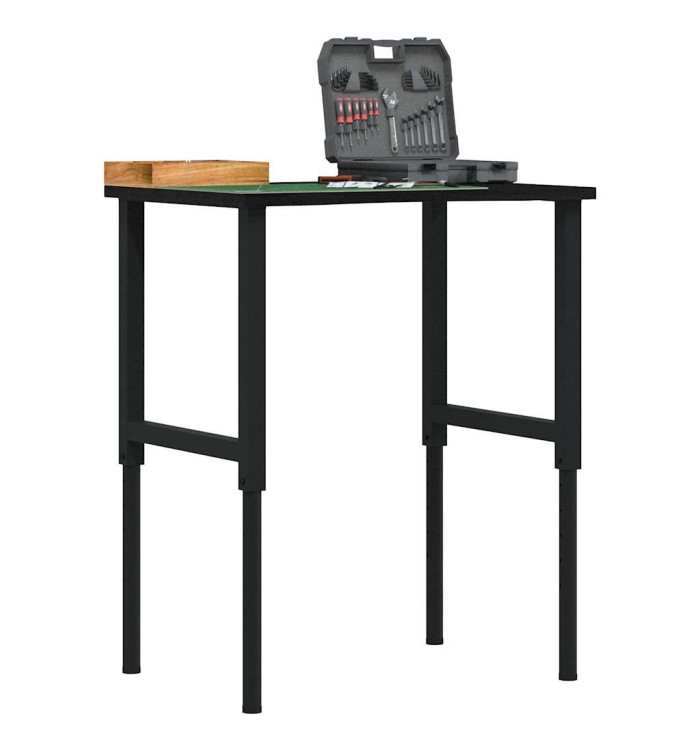 Établi marron foncé 80x60x(71,5-98) cm bois de chêne massif | Mobilier & Déco