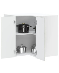 Armoire d'angle murale de cuisine Porto gris béton | Mobilier & Déco