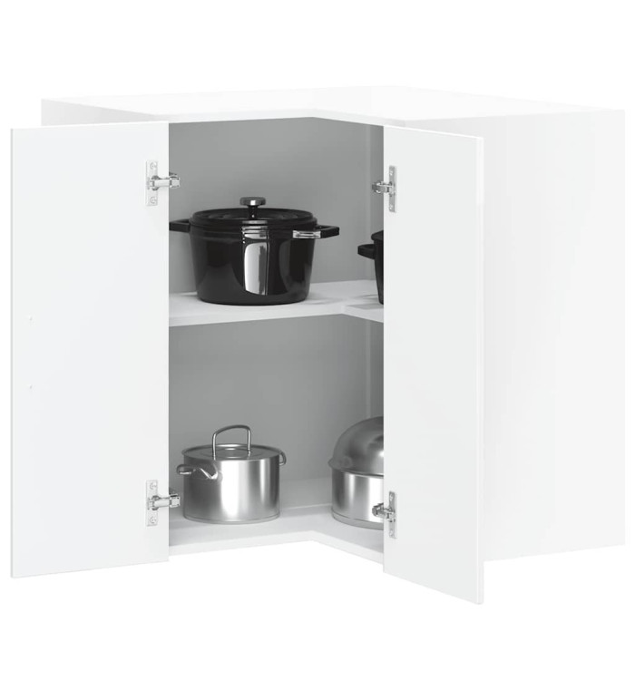 Armoire murale d'angle de cuisine Porto blanc brillant | Mobilier & Déco