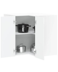 Armoire murale d'angle de cuisine Porto blanc brillant | Mobilier & Déco