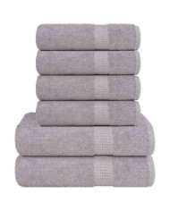 Ensemble de serviettes 6 pcs gris 360 g/m² 100% coton | Mobilier & Déco