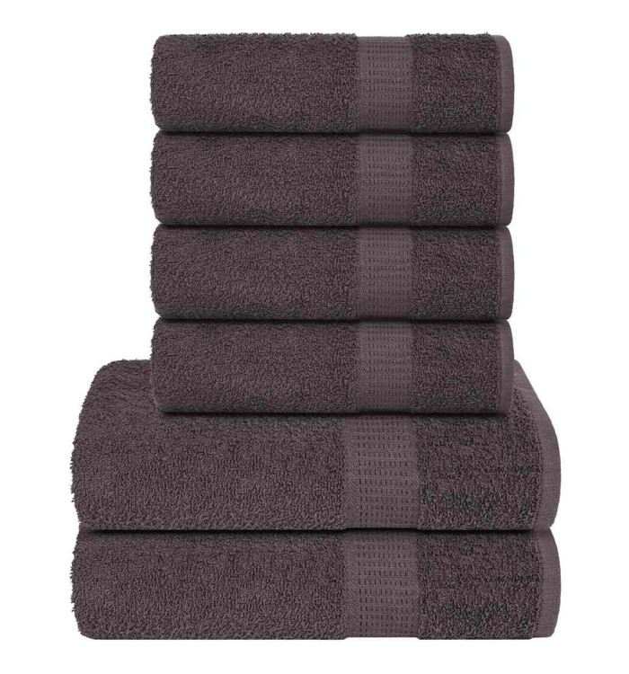 Ensemble de serviettes 6 pcs anthracite 360 g/m² 100% coton | Mobilier & Déco
