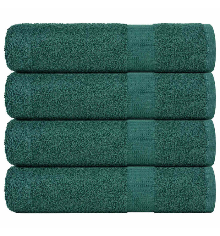 Essuie-mains 4 pcs vert 50x100 cm 360 g/m² 100% coton | Mobilier & Déco