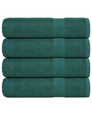 Essuie-mains 4 pcs vert 50x100 cm 360 g/m² 100% coton | Mobilier & Déco