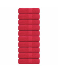 Serviettes d'invité 10 pcs rouge 30x50 cm 360 g/m² 100% coton | Mobilier & Déco
