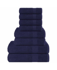 Ensemble de serviettes 8 pcs bleu marine 360 g/m² 100% coton | Mobilier & Déco