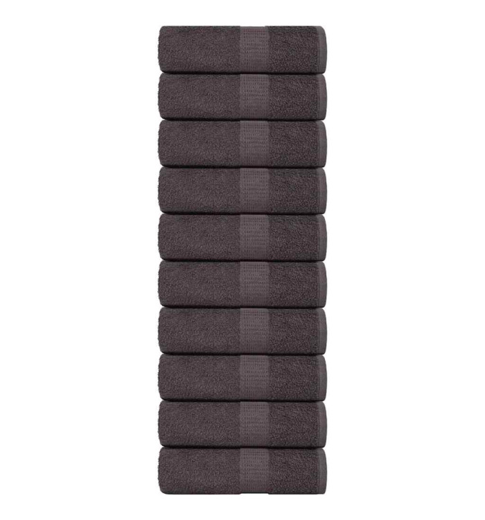 Serviettes de visage 10 pcs anthracite 30x30 cm 100% coton | Mobilier & Déco