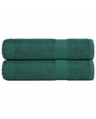 Serviettes de douche 2 pcs vert 70x140 cm 360 g/m² 100% coton | Mobilier & Déco