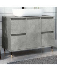 Armoire salle de bain gris béton 80x33x60cm bois d'ingénierie | Mobilier & Déco