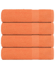 Serviettes de douche 4 pcs orange 70x140 cm 360 g/m² 100% coton | Mobilier & Déco