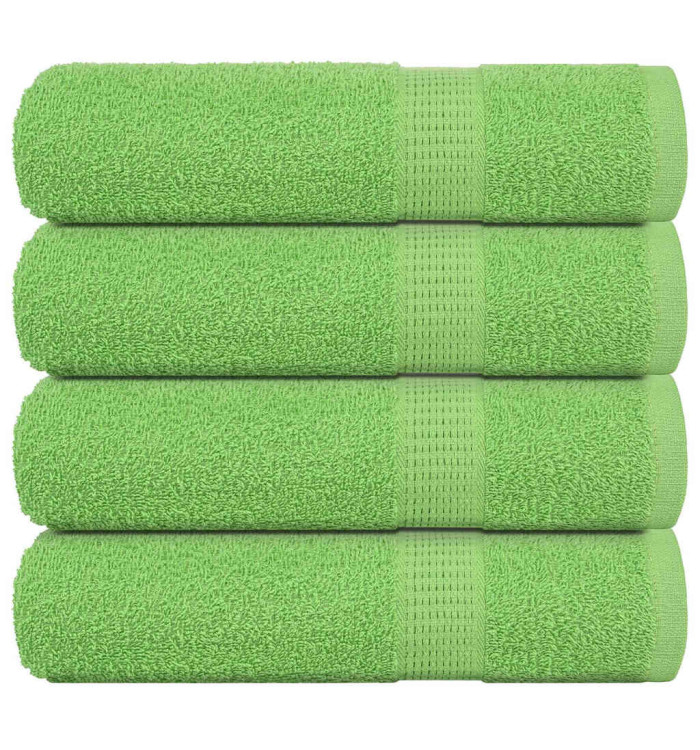 Serviettes de douche 4 pcs vert pomme 70x140 cm 100% coton | Mobilier & Déco