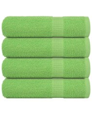 Serviettes de douche 4 pcs vert pomme 70x140 cm 100% coton | Mobilier & Déco