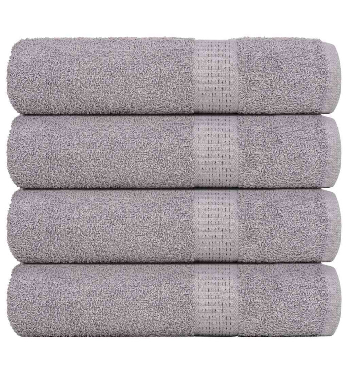 Serviettes de douche 4 pcs gris 70x140 cm 360 g/m² 100% coton | Mobilier & Déco