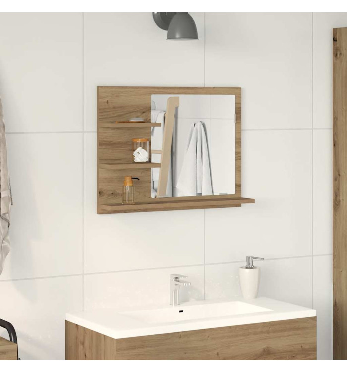 Armoire à miroir salle de bain chêne artisanal 60x10,5x45 cm | Mobilier & Déco
