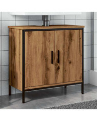 Armoire lavabo chêne artisanal 60x30x60 cm bois d'ingénierie | Mobilier & Déco