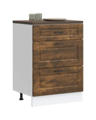 Armoire de cuisine Porto chêne fumé bois d'ingénierie | Mobilier & Déco